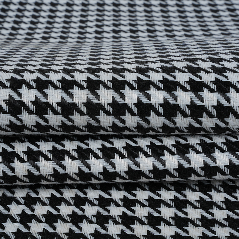 Houndstooth Plaid polyester hørstof