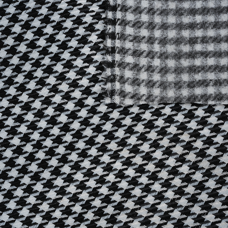 Houndstooth Plaid polyester hørstof